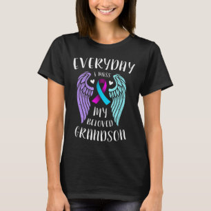 Everyday I Miss My Beloved Grandson - Suicide Awar T-Shirt