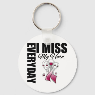 Everyday I Miss My Hero Head Neck Cancer Key Ring