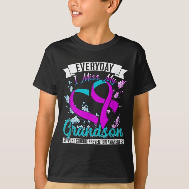 Everyday I Miss My Son Suprt Suicide Prevention Aw T-Shirt (Front)