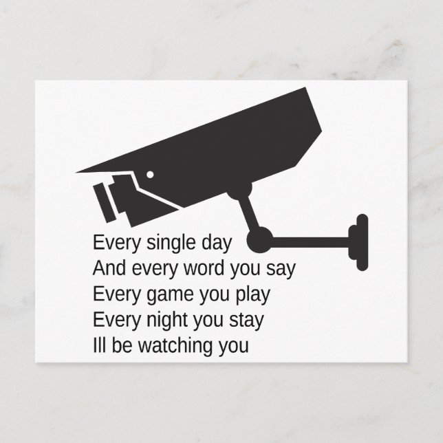 Everyday I'm Watching You Postcard (Front)