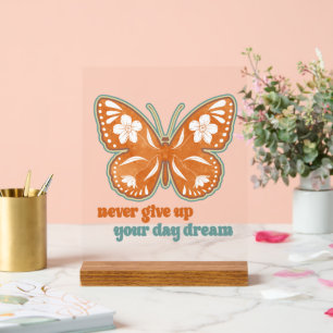 everyday inspiration word art butterfly Acrylic Acrylic Sign