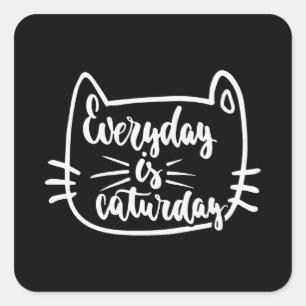 Everyday is caturday square sticker