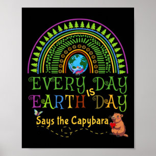Everyday Is Earth Day Capyra Climate Change Save P Poster