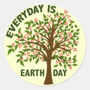 EVERYDAY IS EARTH DAY CLASSIC ROUND STICKER