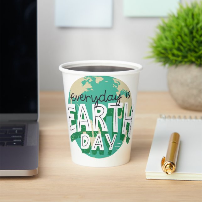 Everyday is Earth day Planet Nature Paper Cups (Insitu)