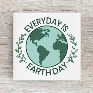 Everyday Is Earth Day - Vintage Green Earth Lover Canvas Print