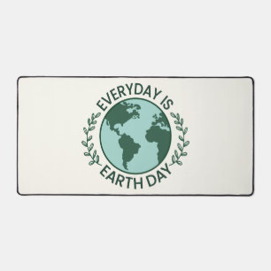 Everyday Is Earth Day - Vintage Green Earth Lover Desk Mat