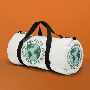 Everyday Is Earth Day - Vintage Green Earth Lover Duffle Bag