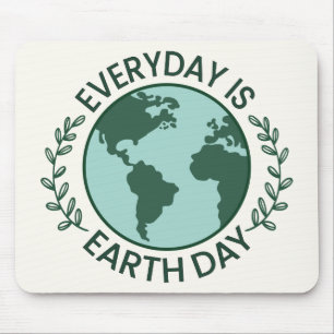 Everyday Is Earth Day - Vintage Green Earth Lover Mouse Mat
