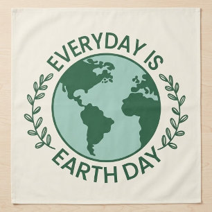 Everyday Is Earth Day - Vintage Green Earth Lover Tapestry