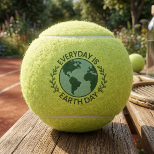Everyday Is Earth Day - Vintage Green Earth Lover Tennis Balls