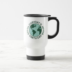Everyday Is Earth Day - Vintage Green Earth Lover Travel Mug