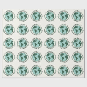 Everyday Is Earth Day - Vintage Green Earth Lover Wrapping Paper