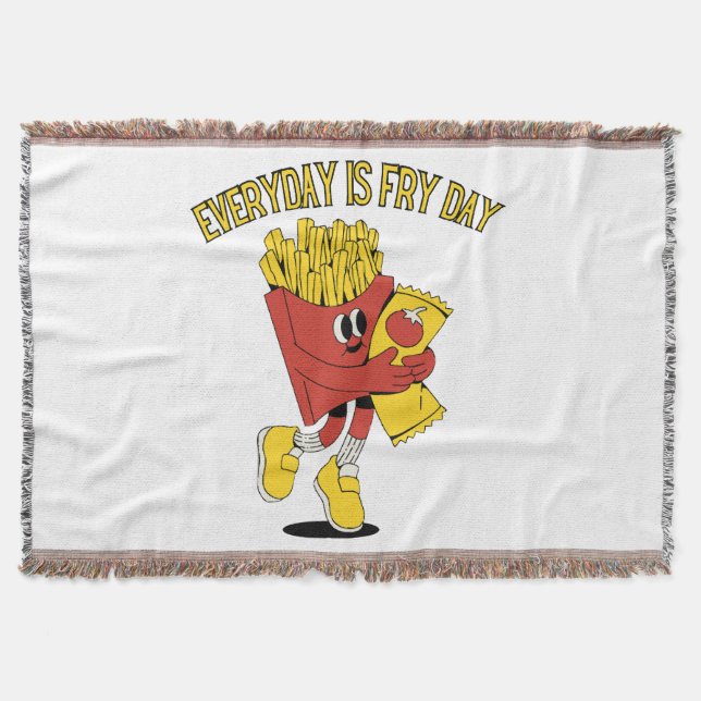 Everyday Is Fry Day Throw Blanket (Front)