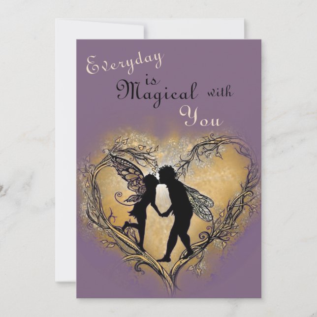 Everyday Is Magical With You Fairy Valentines Holiday Card (Front)