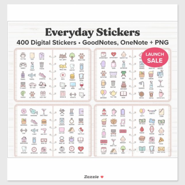 Everyday Life Digital Stickers (Sheet)