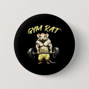 Everyday Staples Gym Rat Fitness Bodybuilding Art  6 Cm Round Badge