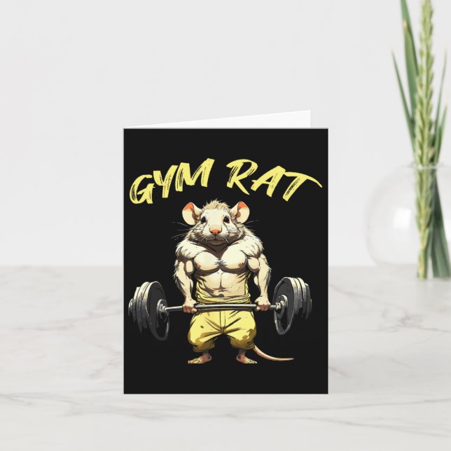 Everyday Staples Gym Rat Fitness Bodybuilding Art  Card (Front)