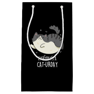 Everyday's A Cat-urday Funny Cat Pun Small Gift Bag