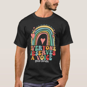 Everyone Deserves A Voice SLP Speech Therapy Retro T-Shirt