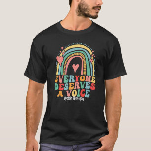 Everyone Deserves A Voice SLP Speech Therapy Retro T-Shirt
