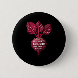 Everyone Eats From The Hands Of Undoented Workers 6 Cm Round Badge