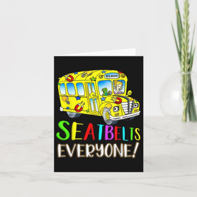 Everyone Fun Magic School Bus Driver Job Pride  Card (Front)