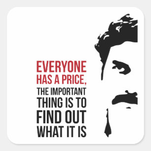 Everyone has a price square sticker