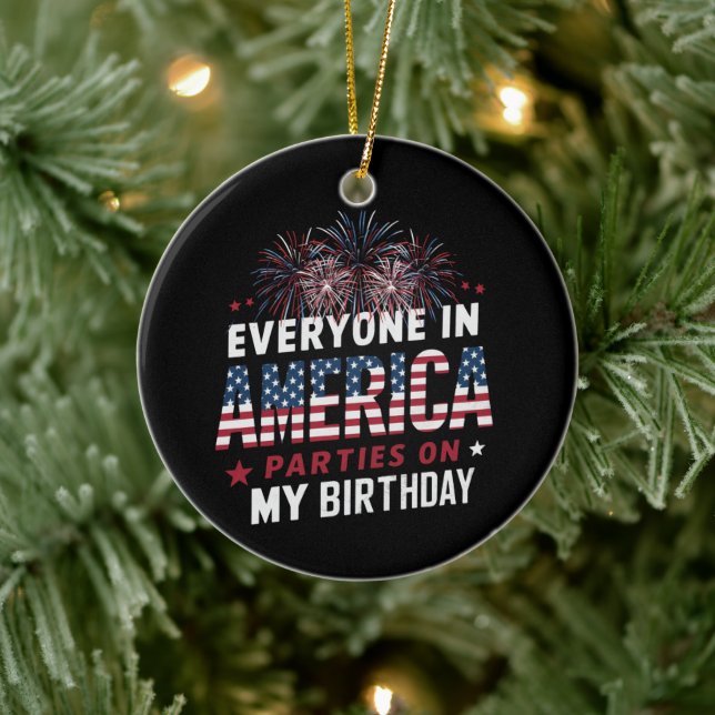 Everyone In America Parties On My Birthday   Ceramic Tree Decoration (Tree)