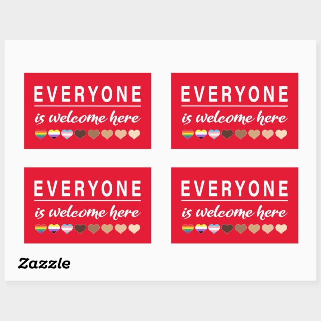 Everyone is welcome here All Are Welcome Here Rectangular Sticker (Sheet)