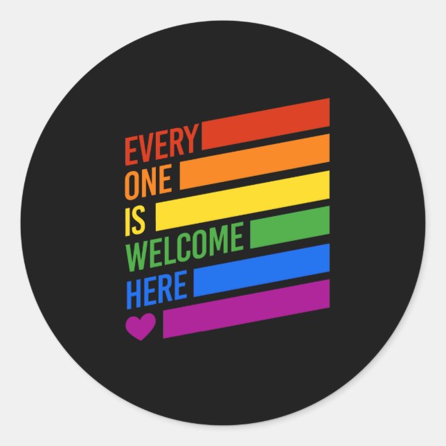 Everyone is Welcome Here Classic Round Sticker (Front)
