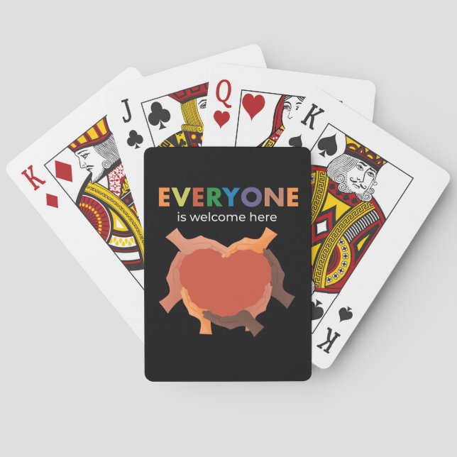 Everyone Is Welcome Here Diversity Inclusion Equal Playing Cards (Back)