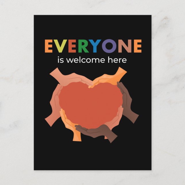 Everyone Is Welcome Here Diversity Inclusion Equal Postcard (Front)
