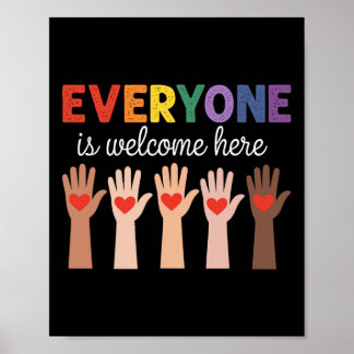 Everyone Is Welcome Here Funny Teacher Quote Women Poster