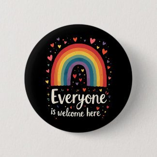 Everyone Is Welcome Here Idaho Educator Pride Rain 6 Cm Round Badge