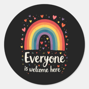 Everyone Is Welcome Here Idaho Educator Pride Rain Classic Round Sticker