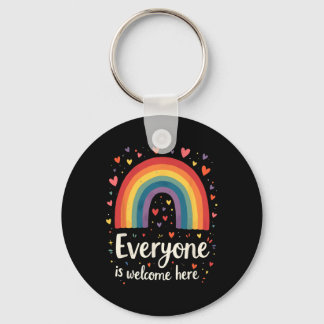 Everyone Is Welcome Here Idaho Educator Pride Rain Key Ring
