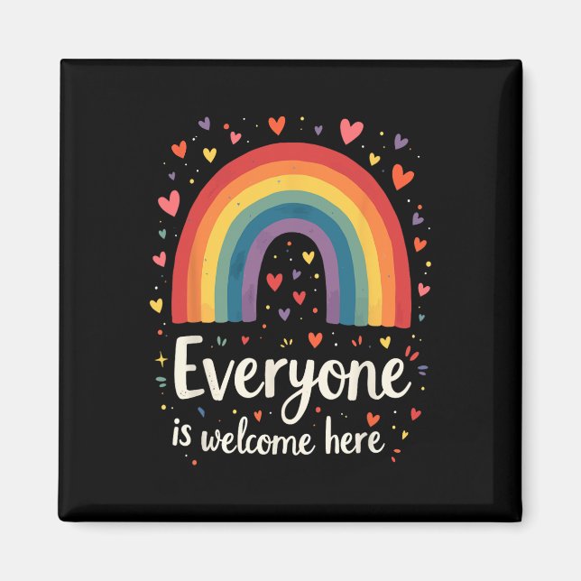 Everyone Is Welcome Here Idaho Educator Pride Rain Magnet (Front)