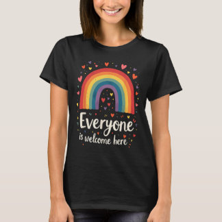 Everyone Is Welcome Here Idaho Educator Pride Rain T-Shirt
