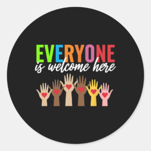 Everyone Is Welcome Here Idaho Teacher 20 Classic Round Sticker