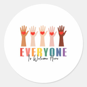 Everyone Is Welcome Here Idaho Teacher 24 Classic Round Sticker