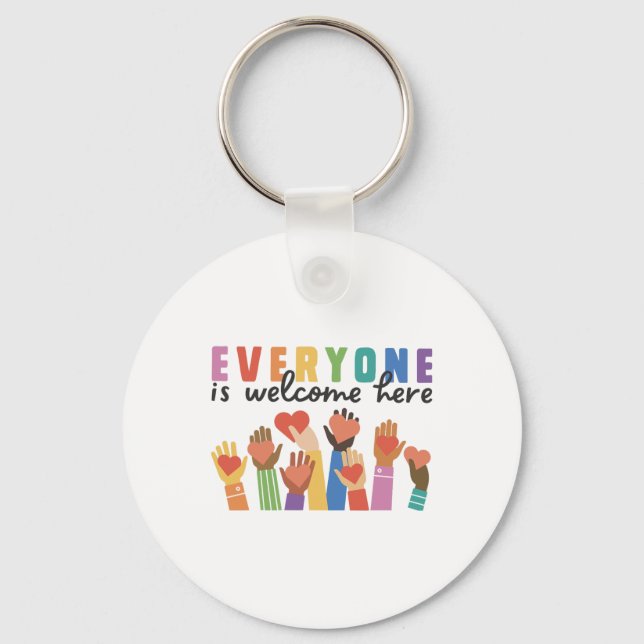 Everyone Is Welcome Here Idaho Teacher 25  Key Ring (Front)