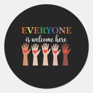 Everyone Is Welcome Here Idaho Teacher 28 Classic Round Sticker