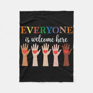 Everyone Is Welcome Here Idaho Teacher 28 Fleece Blanket