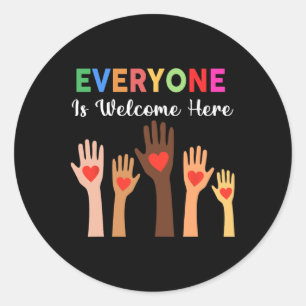 Everyone Is Welcome Here Idaho Teacher 2 Classic Round Sticker