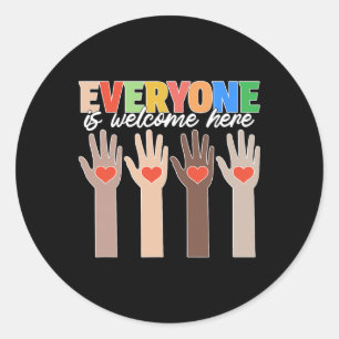 Everyone Is Welcome Here Idaho Teacher 31 Classic Round Sticker