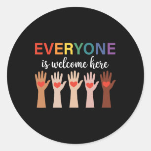 Everyone Is Welcome Here Idaho Teacher 3 Classic Round Sticker