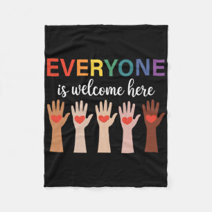 Everyone Is Welcome Here Idaho Teacher 3 Fleece Blanket