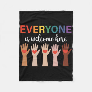 Everyone Is Welcome Here Idaho Teacher 3  Fleece Blanket