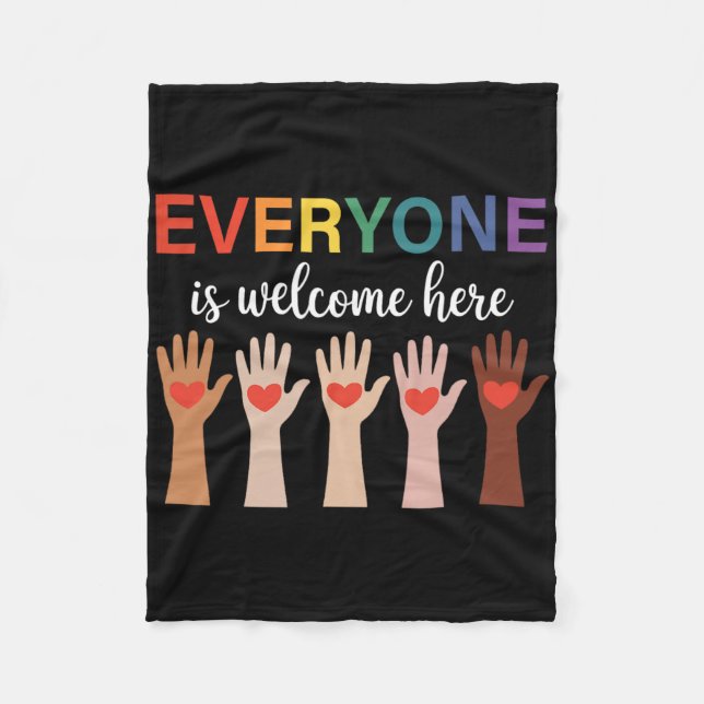 Everyone Is Welcome Here Idaho Teacher 3  Fleece Blanket (Front)